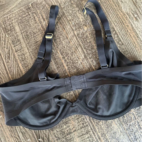 Sheer Black Unlined CUUP Underwire THE PLUNGE Bra Sz 32D - Picture 3 of 3